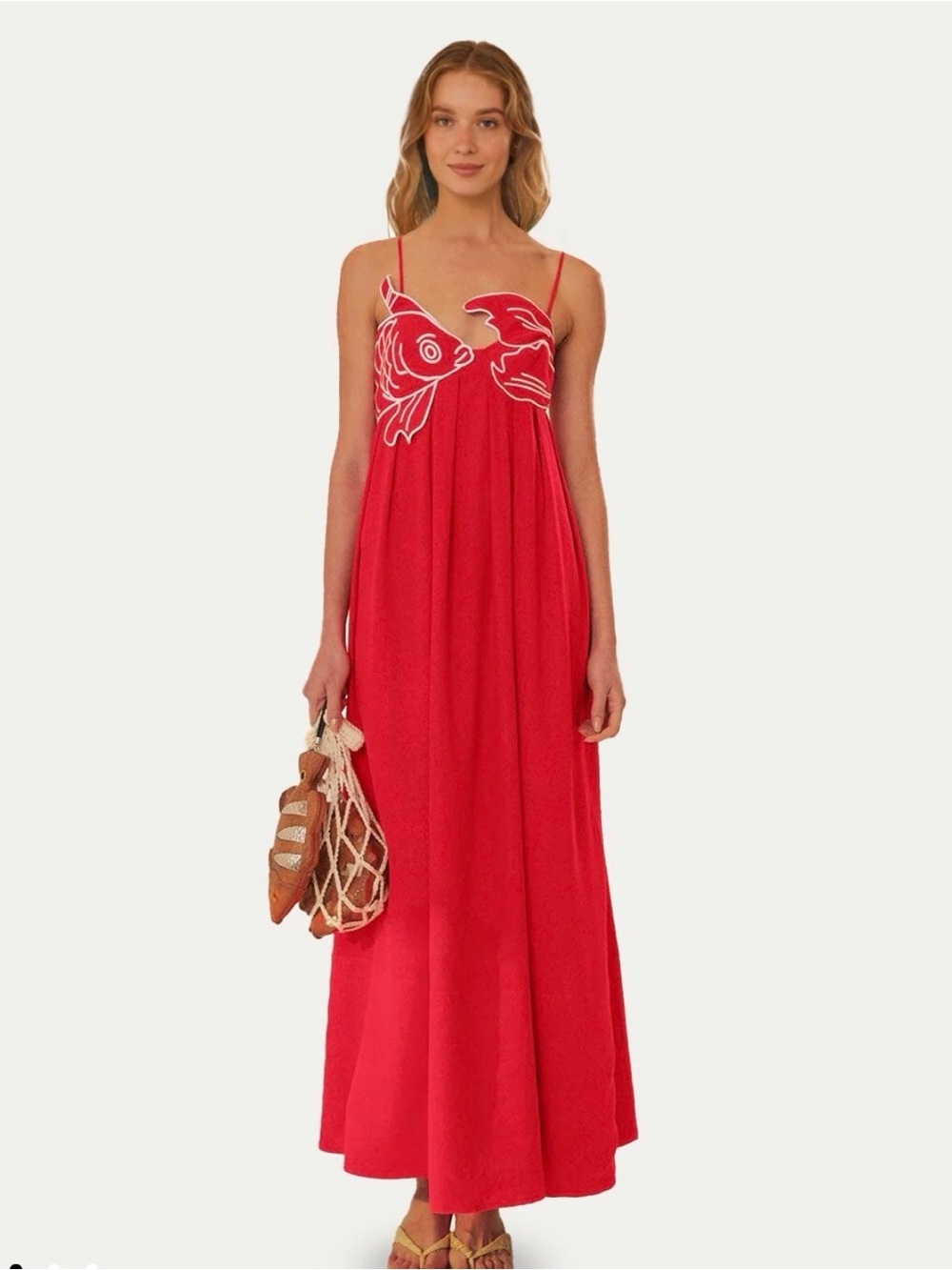 Farm Rio Red Fish Dress New With Tags Size Medium